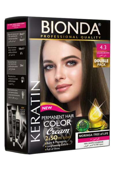 BIONDA БОЯ ЗА КОСА PROFESSIONAL DOUBLE 4,3 ЗЛАТИСТО КАФЯВ