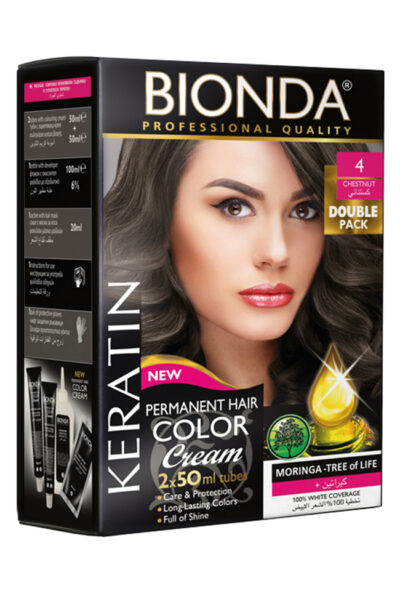 BIONDA БОЯ ЗА КОСА PROFESSIONAL DOUBLE 4 КЕСТЕНЯВ