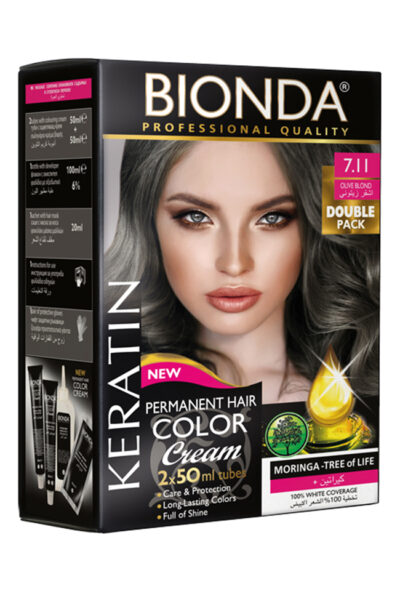 BIONDA БОЯ ЗА КОСА PROFESSIONAL DOUBLE 7,11 МАСЛИНЕНО РУС