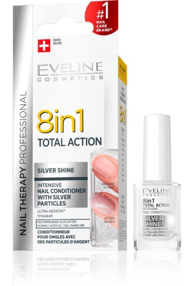 EVELINE NAILS БАЛСАМ ЗА НОКТИ 8в1 СЪС СРЕБЪРНИ ЧАСТИЦИ