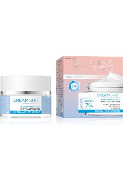 EVELINE CREAM SHOT УЛТРА-ХИДРАТИРАЩ КРЕМ ЗА ЛИЦЕ С ХИАЛУРОНОВА КИСЕЛИНА