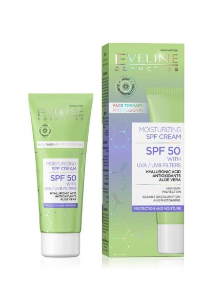 EVELINE ХИДРАТИРАЩ КРЕМ ЗА ЛИЦЕ SPF 50 С АЛОЕ ВЕРА