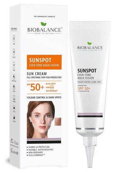 BIOBALANCE AQUA FUSION МАТИРАЩ КРЕМ ЗА КОЖА С ПИГМЕНТНИ ПЕТНА С SPF 50