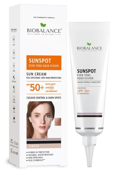 BIOBALANCE AQUA FUSION ТОНИРАН МАТИРАЩ КРЕМ ЗА КОЖА С ПИГМЕНТНИ ПЕТНА С SPF 50