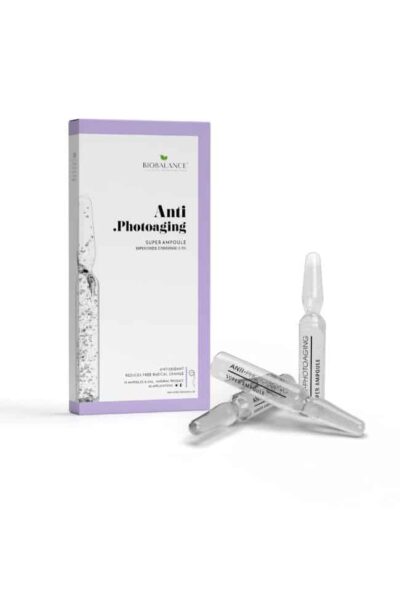 BIOBALANCE СУПЕР АМПУЛА ПРОТИВ ФОТОСТАРЕЕНЕ И АНТИОКСИДАНТЕН ЕФЕКТ, 10 Х 2 МЛ