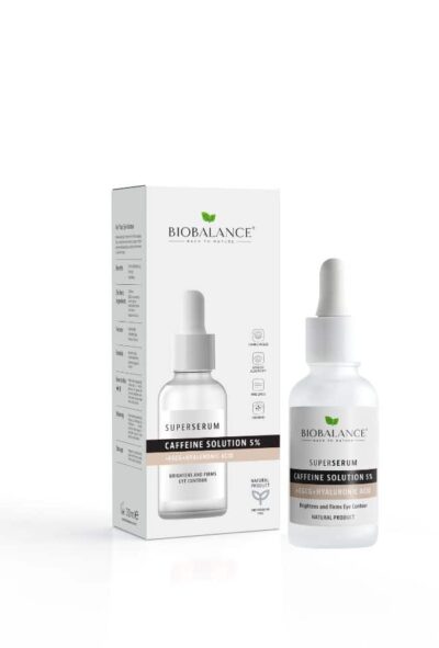 BIOBALANCE СУПЕР ОКОЛООЧЕН СЕРУМ ПРОТИВ ТЪМНИ КРЪГОВЕ И ТОРБИЧКИ С КОФЕИН