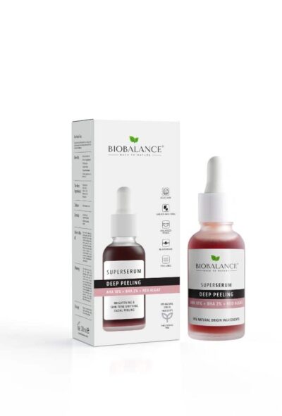 BIOBALANCE СУПЕР СЕРУМ ЗА ДЪЛБОК ПИЛИНГ С AHA 10% + BHA 2% + ЧЕРВЕНИ ВОДОРАСЛИ