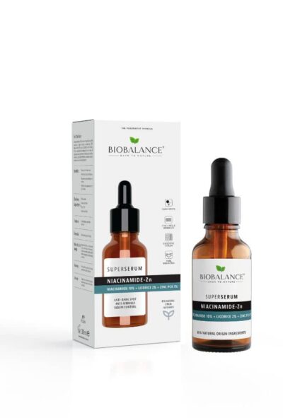 BIOBALANCE СУПЕР СЕРУМ ПРОТИВ ПЕТНА И БЕЛЕЗИ ОТ АКНЕ С NIACINAMIDE, LICORICE & ZINC