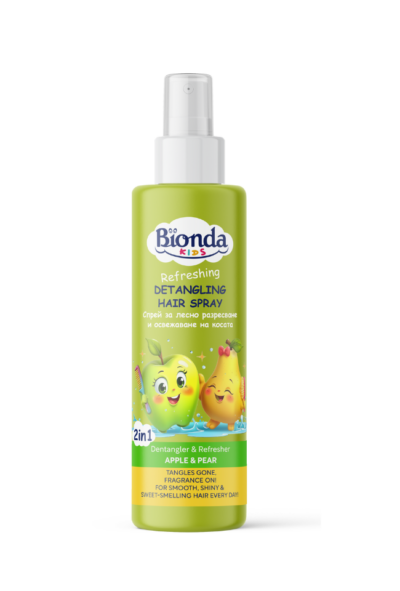 BIONDA KIDS СПРЕЙ ЗА ЛЕСНО РАЗРЕСВАНЕ & МИСТ ЗА КОСА ЯБЪЛКА И КРУША 200ml