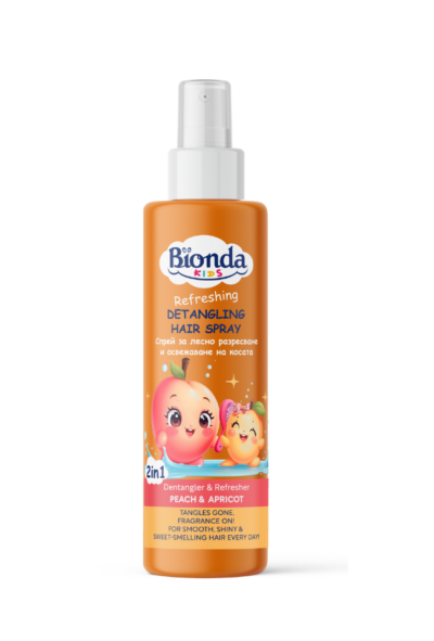 BIONDA KIDS СПРЕЙ ЗА ЛЕСНО РАЗРЕСВАНЕ & МИСТ ЗА КОСА  ПРАСКОВА И КАЙСИЯ 200ml