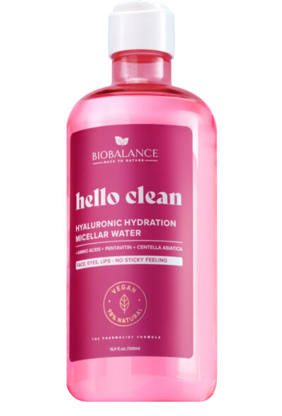 BIOBALANCE HELLO CLEAN МИЦЕЛАРНА ВОДА HYALURONIC HYDRATION  500ml