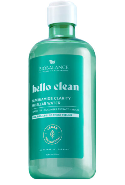 BIOBALANCE HELLO CLEAN МИЦЕЛАРНА ВОДА NIACINAMIDE МИЦЕЛАРНА ВОДА 500ml