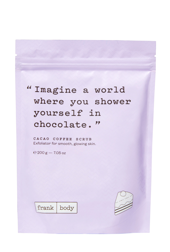 КАКАОВ КАФЕЕН СКРАБ ЗА ТЯЛО FRANK BODY 200g - Image 1