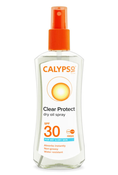 ПРОЗРАЧЕН СЛЪНЦЕЗАЩИТЕН СПРЕЙ CALYPSO ЗА ВЛАЖНА/СУХА КОЖА SPF30 200ml