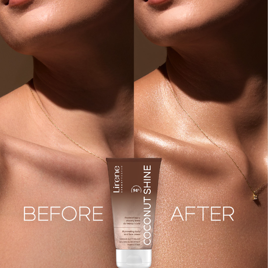 LIRENE PERFECT TAN КРЕМ ЗА ТЯЛО И ЛИЦЕ COCONUT SHINE /СВЕТЛООТРАЗЯВАЩИ ЧАСТИЦИ/ 150 мл, - Image 4